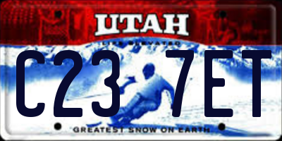 UT license plate C237ET