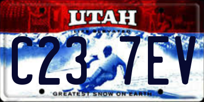 UT license plate C237EV