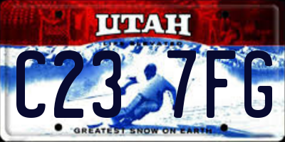 UT license plate C237FG