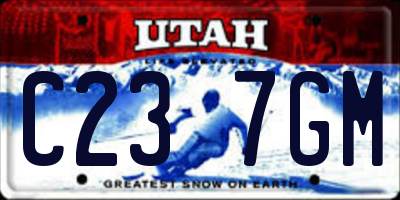 UT license plate C237GM