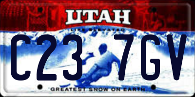 UT license plate C237GV