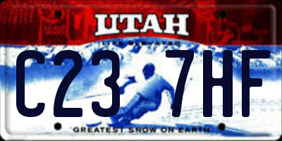 UT license plate C237HF