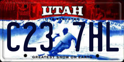 UT license plate C237HL