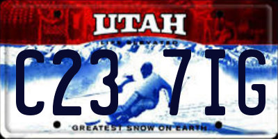 UT license plate C237IG