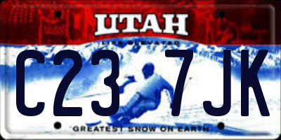 UT license plate C237JK
