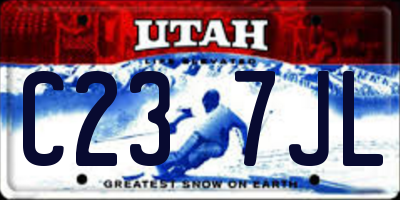 UT license plate C237JL