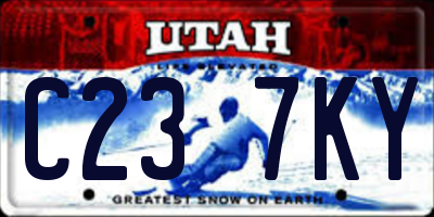 UT license plate C237KY