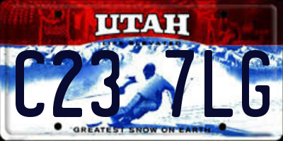 UT license plate C237LG