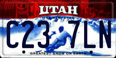 UT license plate C237LN