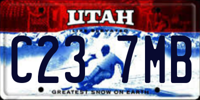 UT license plate C237MB