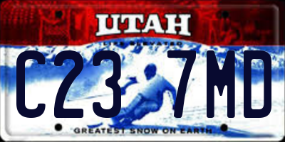 UT license plate C237MD