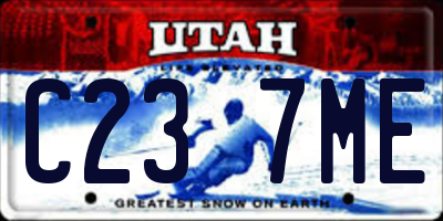 UT license plate C237ME