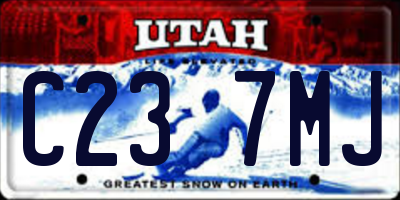 UT license plate C237MJ