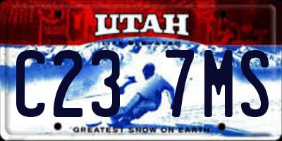 UT license plate C237MS