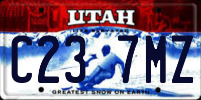 UT license plate C237MZ