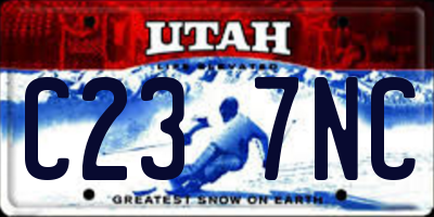 UT license plate C237NC