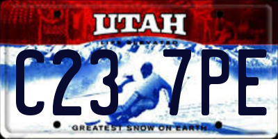 UT license plate C237PE