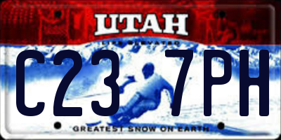 UT license plate C237PH