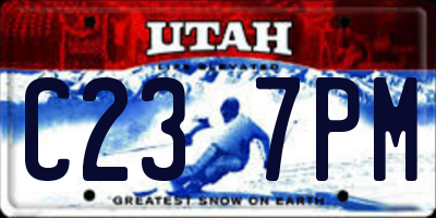 UT license plate C237PM