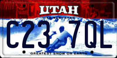 UT license plate C237QL