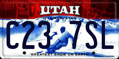 UT license plate C237SL