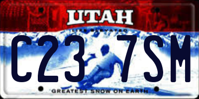 UT license plate C237SM