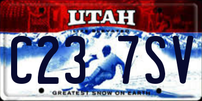 UT license plate C237SV