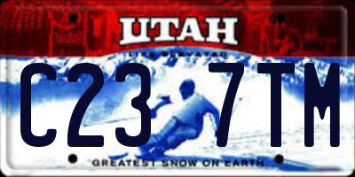 UT license plate C237TM