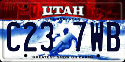 UT license plate C237WB