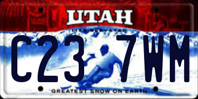 UT license plate C237WM