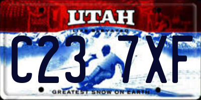 UT license plate C237XF
