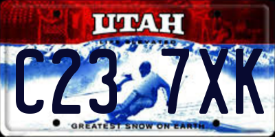 UT license plate C237XK