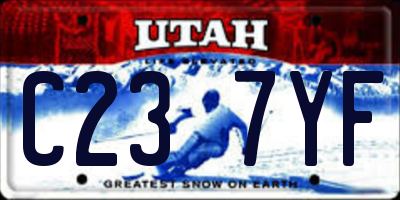 UT license plate C237YF