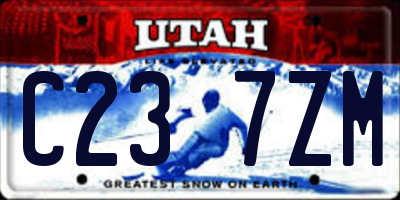 UT license plate C237ZM