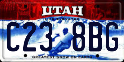 UT license plate C238BG