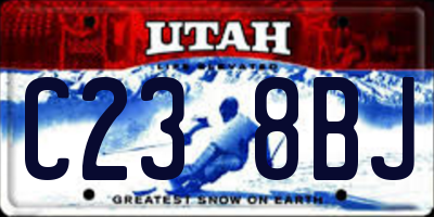 UT license plate C238BJ
