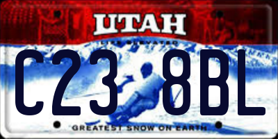 UT license plate C238BL