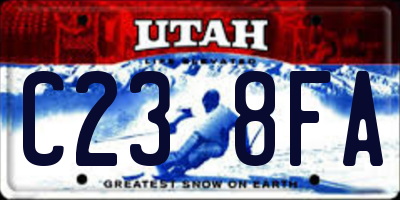 UT license plate C238FA