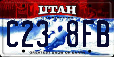 UT license plate C238FB