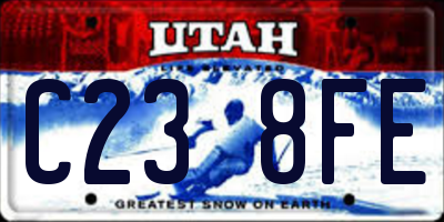 UT license plate C238FE