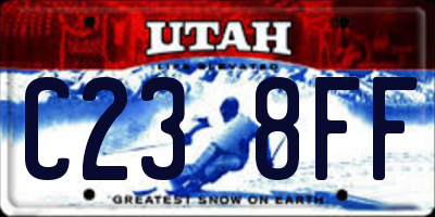 UT license plate C238FF