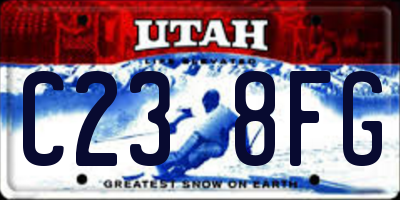 UT license plate C238FG