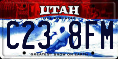 UT license plate C238FM