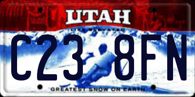 UT license plate C238FN