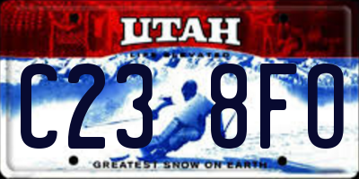 UT license plate C238FO