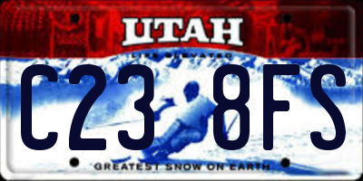 UT license plate C238FS