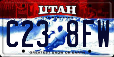 UT license plate C238FW