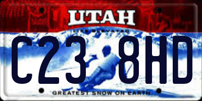 UT license plate C238HD