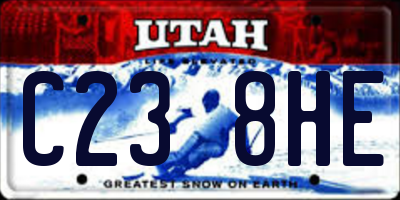 UT license plate C238HE
