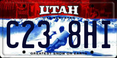 UT license plate C238HI